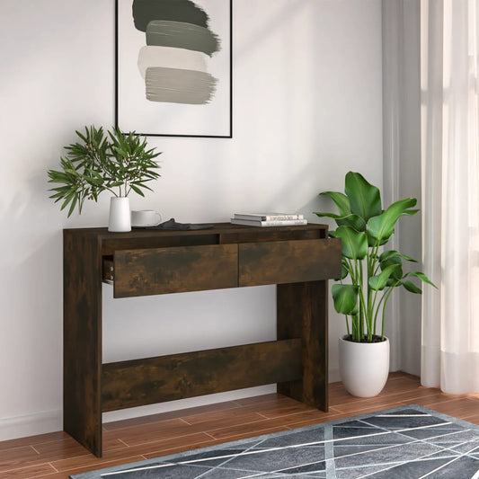 Wandtafel 100X35X76,5 Cm Spaanplaat Gerookt Eikenkleurig