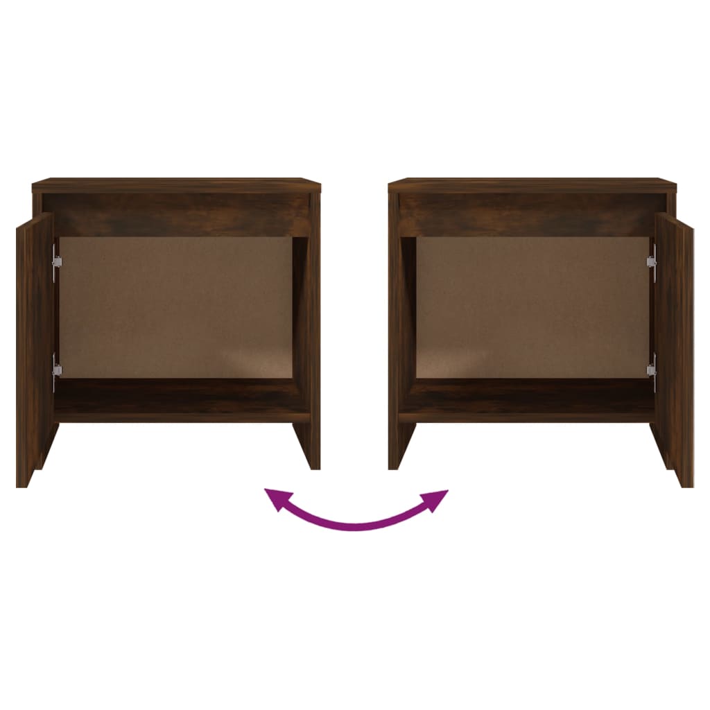 Nachtkastjes 2 St 45X34X44,5 Cm Spaanplaat Gerookt Eikenkleurig