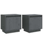 Nachtkastjes 2 St 40X30X40 Cm Massief Grenenhout Grijs