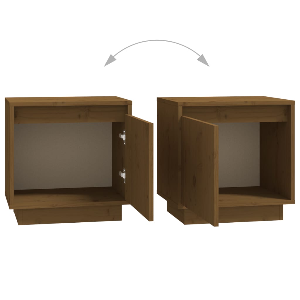 Nachtkastjes 2 St 40X30X40 Cm Massief Grenenhout Honingbruin