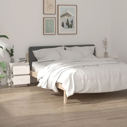 Nachtkastjes 2 St 40X35X50 Cm Massief Grenenhout Wit