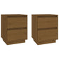 Nachtkastjes 2 St 40X35X50 Cm Massief Grenenhout Honingbruin