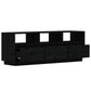 Tv-Meubel 140X37X50 Cm Massief Grenenhout Zwart