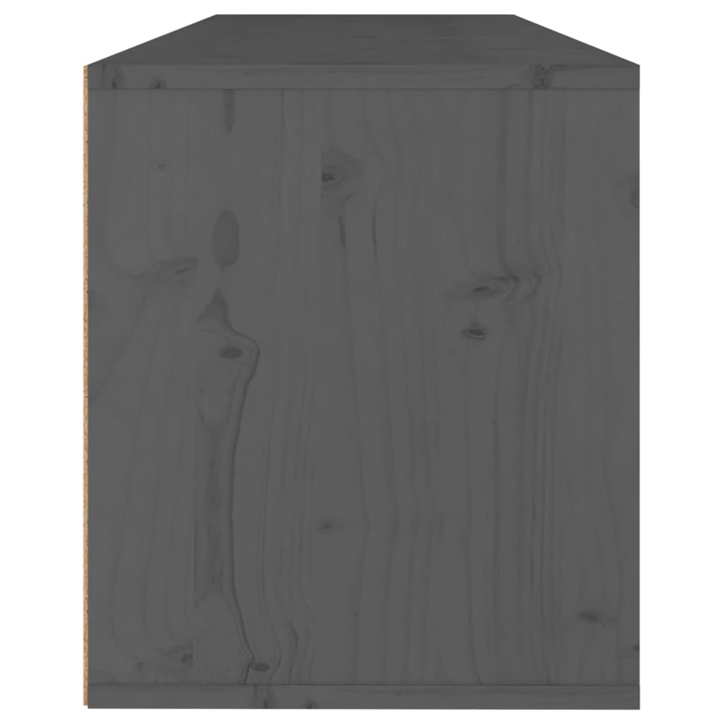 Wandkast 100X30X35 Cm Massief Grenenhout Grijs