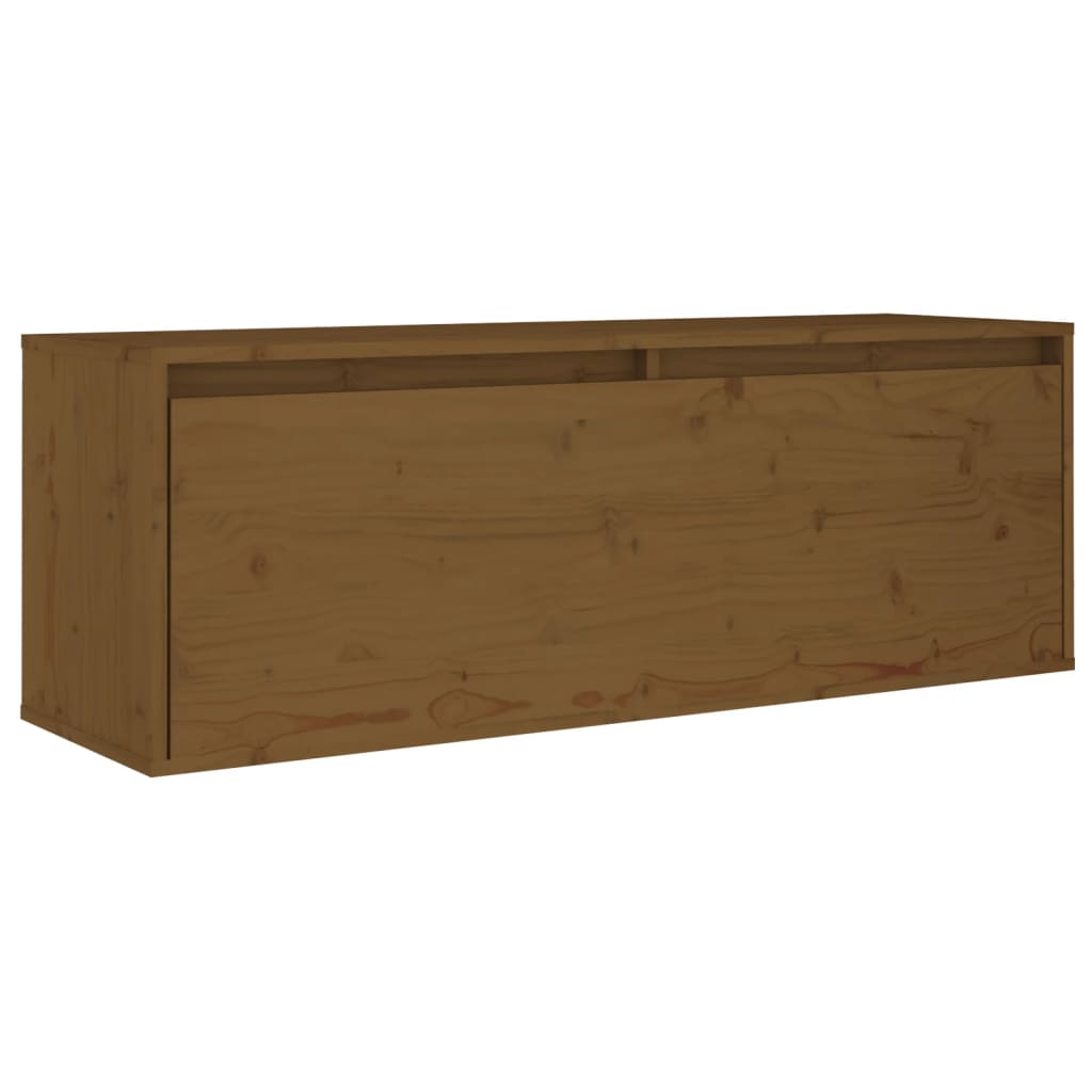 Wandkast 100X30X35 Cm Massief Grenenhout Honingbruin