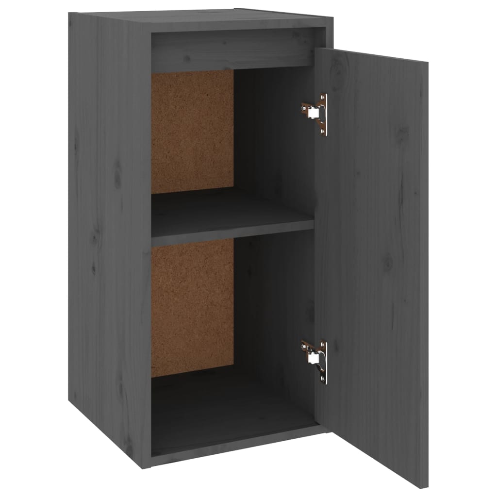 Wandkast 30X30X60 Cm Massief Grenenhout Grijs