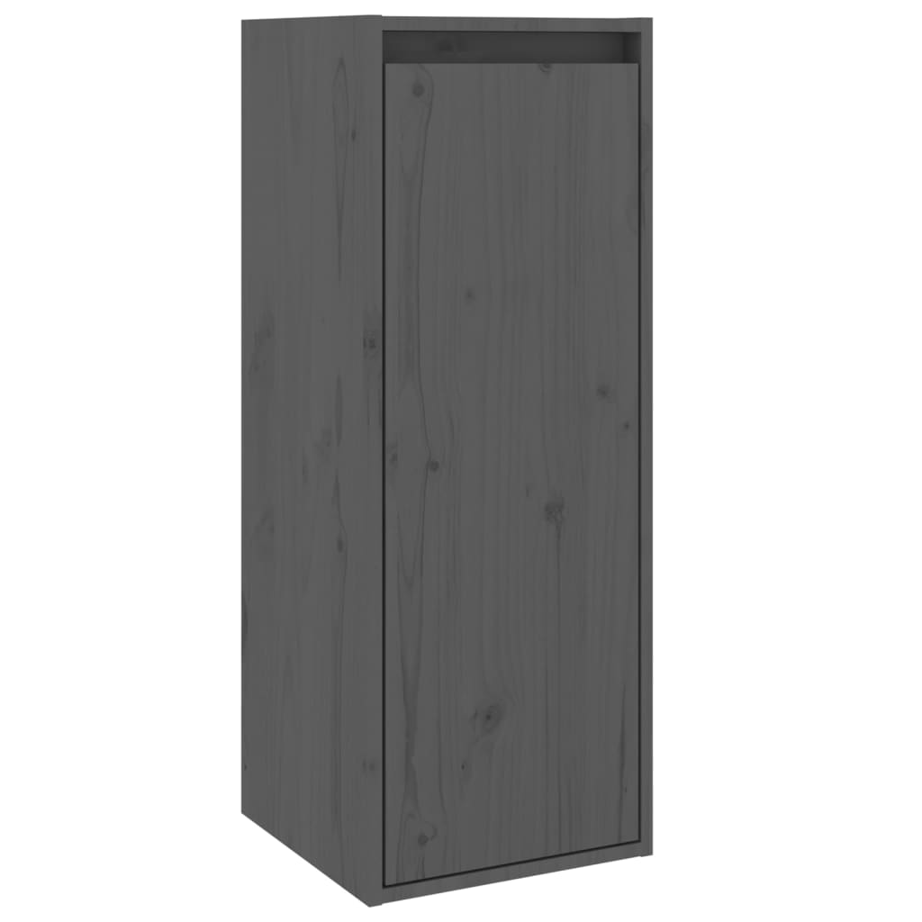 Wandkast 30X30X80 Cm Massief Grenenhout Grijs