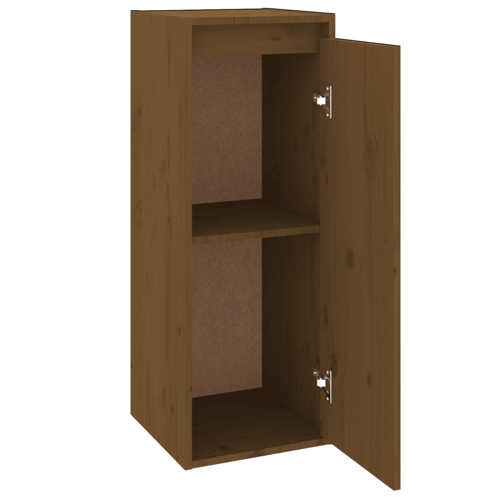 Wandkast 30X30X80 Cm Massief Grenenhout Honingbruin