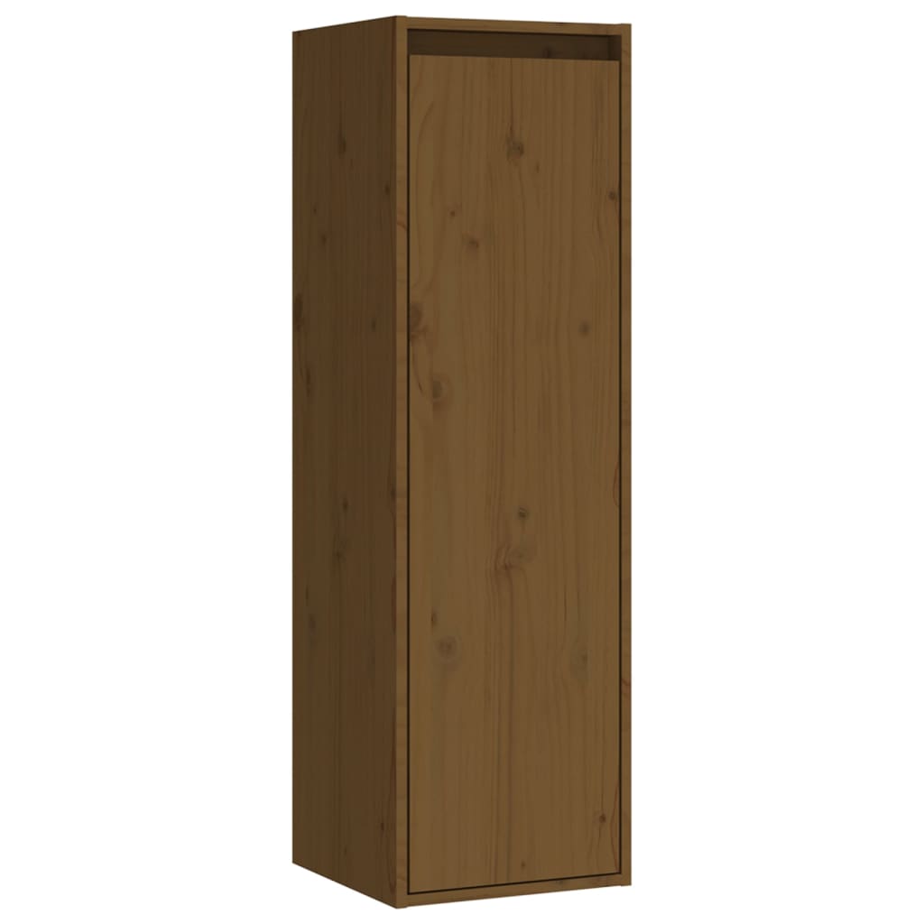 Wandkast 30X30X100 Cm Massief Grenenhout Honingbruin