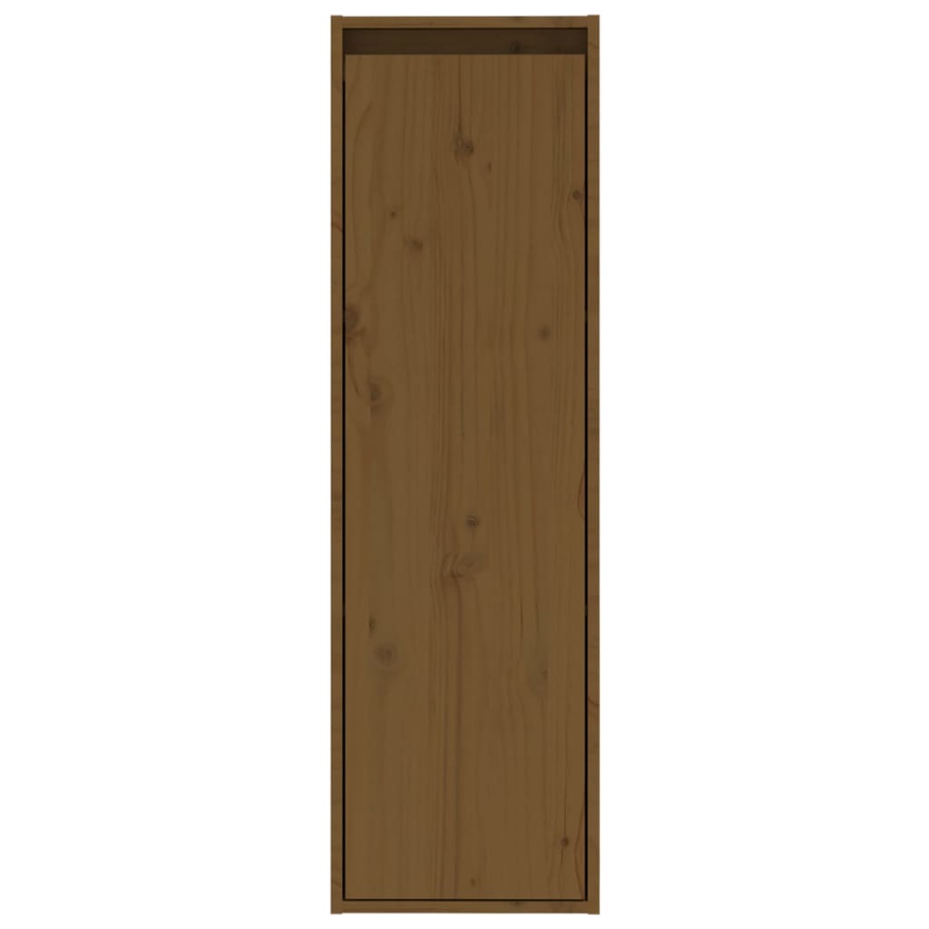 Wandkast 30X30X100 Cm Massief Grenenhout Honingbruin