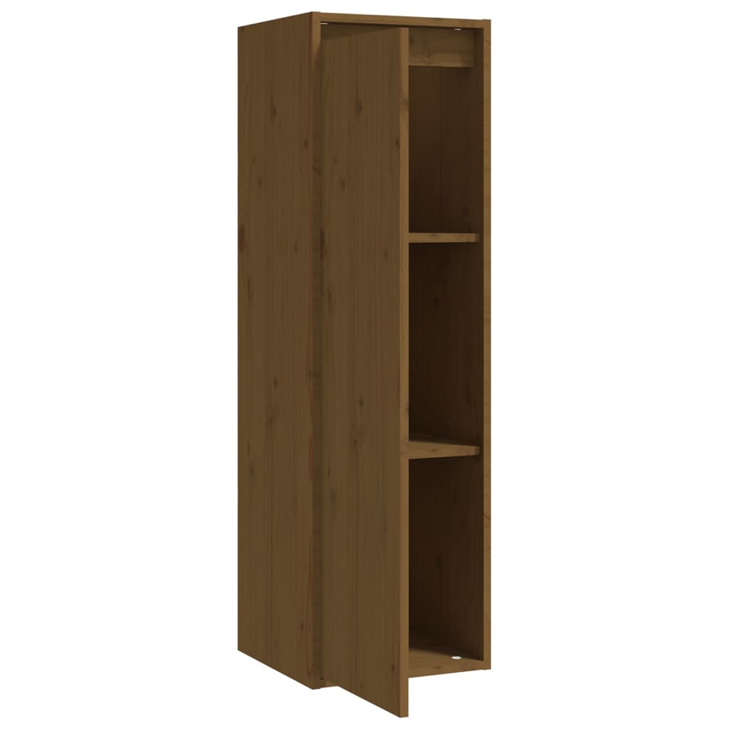 Wandkast 30X30X100 Cm Massief Grenenhout Honingbruin