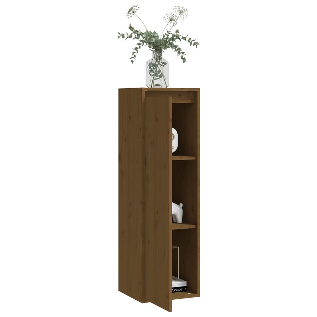 Wandkast 30X30X100 Cm Massief Grenenhout Honingbruin