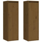 Wandkasten 2 St 30X30X100 Cm Massief Grenenhout Honingbruin