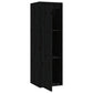 Wandkast 30X30X100 Cm Massief Grenenhout Zwart