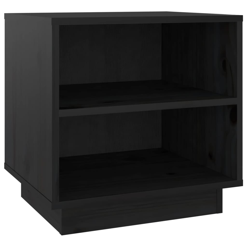 Nachtkastjes 2 St 40X34X40 Cm Massief Grenenhout Zwart