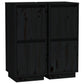 Dressoirs 2 St 31,5X34X75 Cm Massief Grenenhout Zwart
