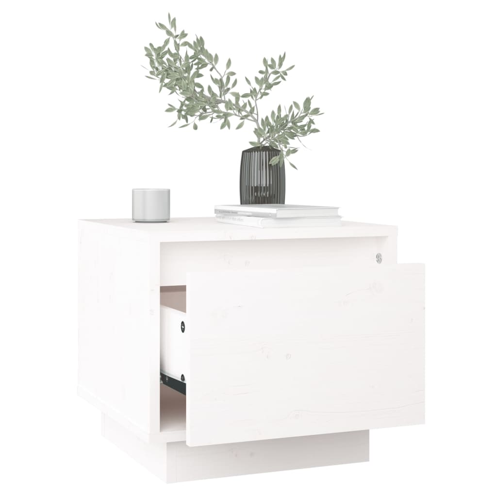 Nachtkastjes 2 St 35X34X32 Cm Massief Grenenhout Wit