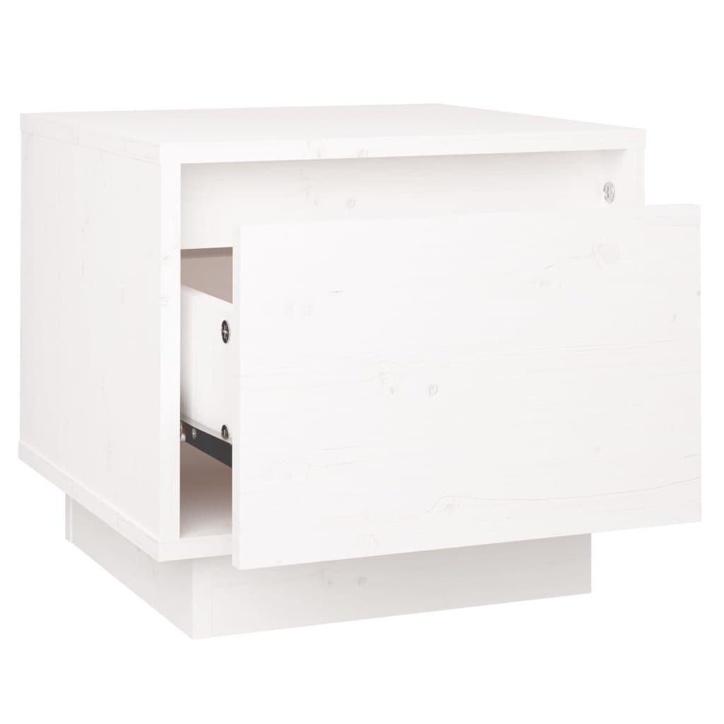 Nachtkastjes 2 St 35X34X32 Cm Massief Grenenhout Wit