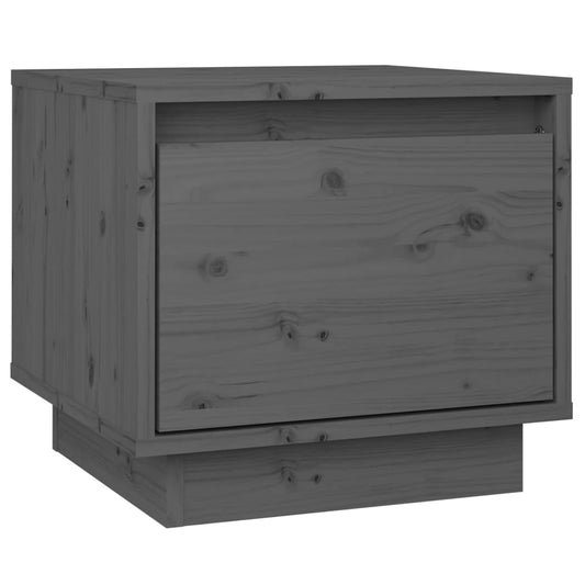 Nachtkastje 35X34X32 Cm Massief Grenenhout Grijs