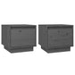 Nachtkastjes 2 St 35X34X32 Cm Massief Grenenhout Grijs