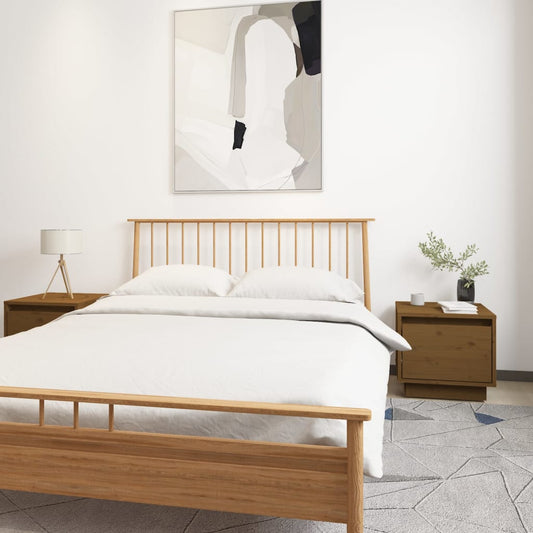 Nachtkastjes 2 St 35X34X32 Cm Massief Grenenhout Honingbruin