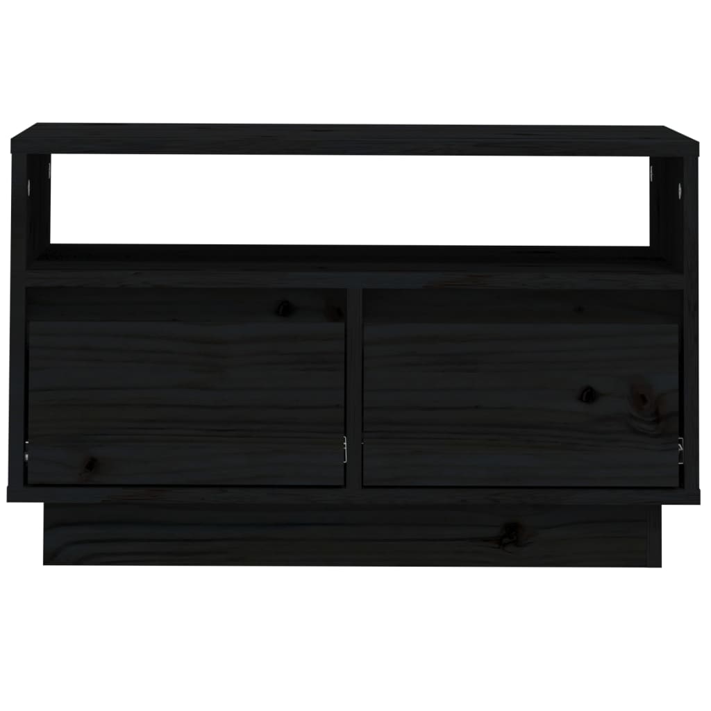 Tv-Meubel 60X35X37 Cm Massief Grenenhout Zwart