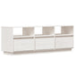 Tv-Meubel 140X37X50 Cm Massief Grenenhout Wit