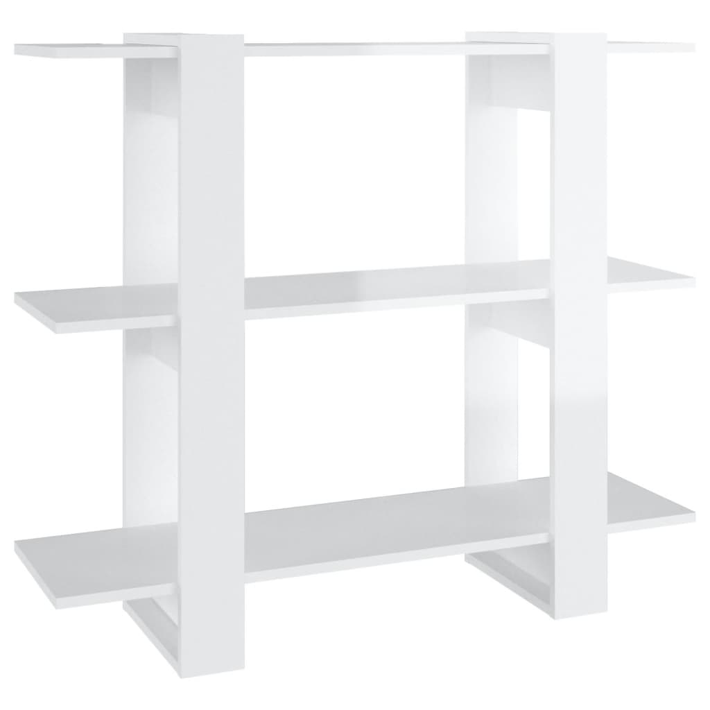 Boekenkast/Kamerscherm 100X30X87 Cm Hoogglans Wit