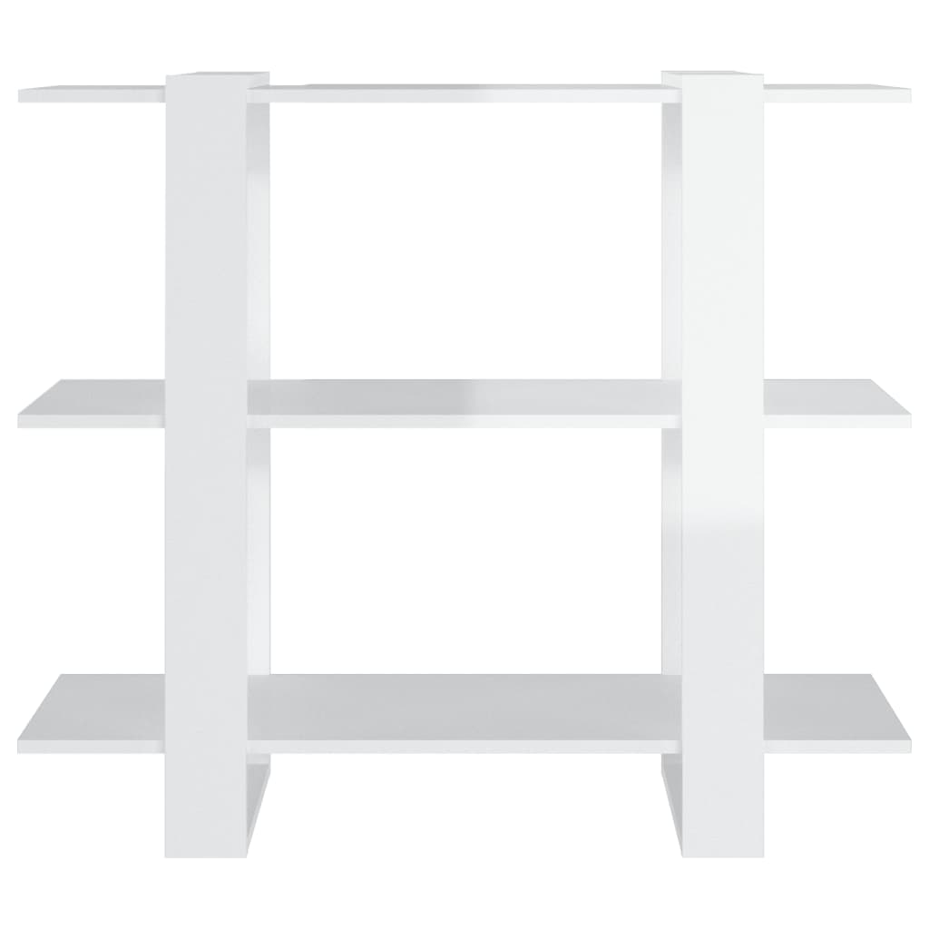 Boekenkast/Kamerscherm 100X30X87 Cm Hoogglans Wit