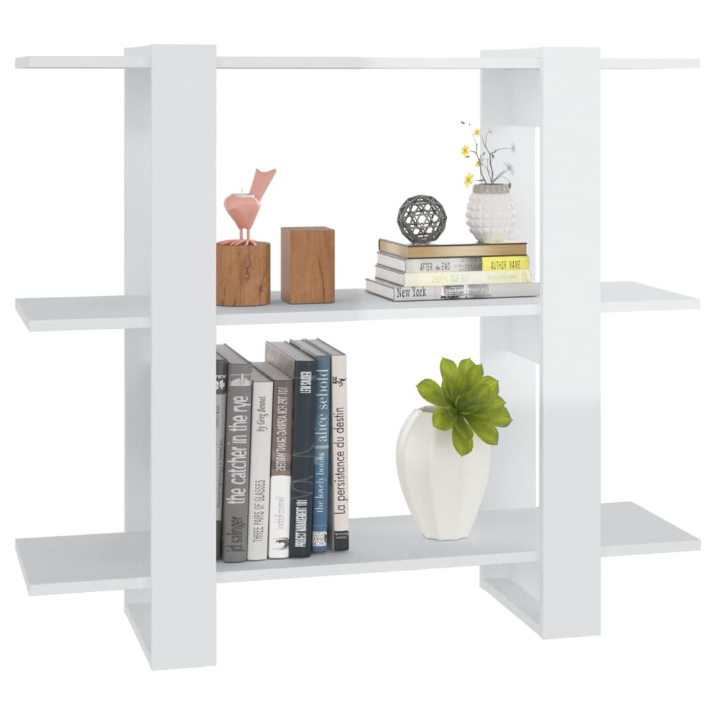 Boekenkast/Kamerscherm 100X30X87 Cm Hoogglans Wit