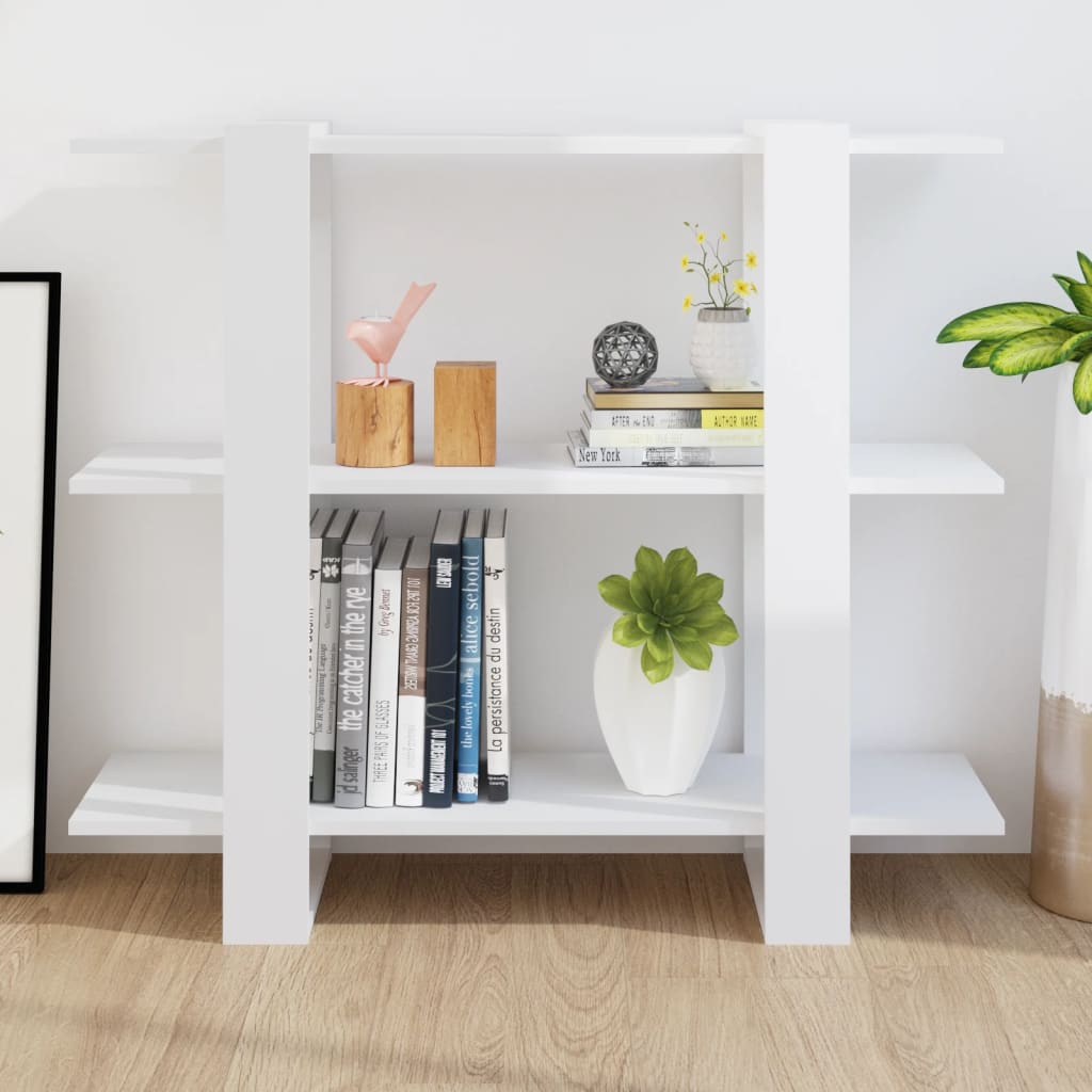 Boekenkast/Kamerscherm 100X30X87 Cm Hoogglans Wit