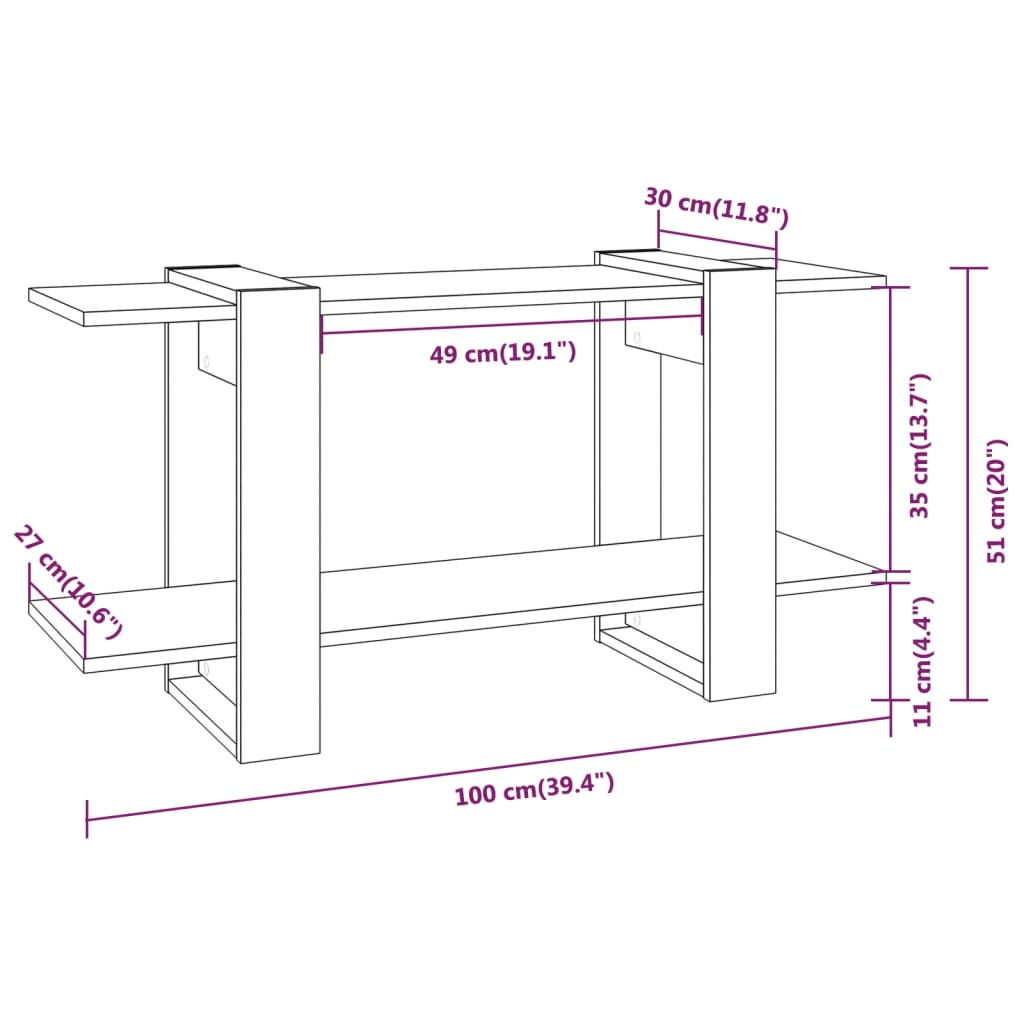 Boekenkast 100X30X51 Cm Bewerkt Hout Wit