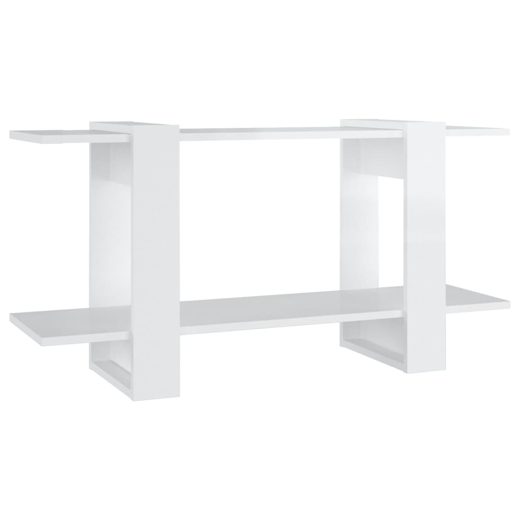 Boekenkast 100X30X51 Cm Bewerkt Hout Hoogglans Wit
