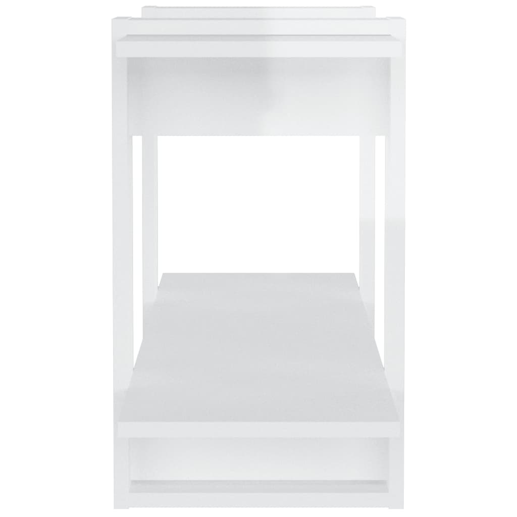 Boekenkast 100X30X51 Cm Bewerkt Hout Hoogglans Wit