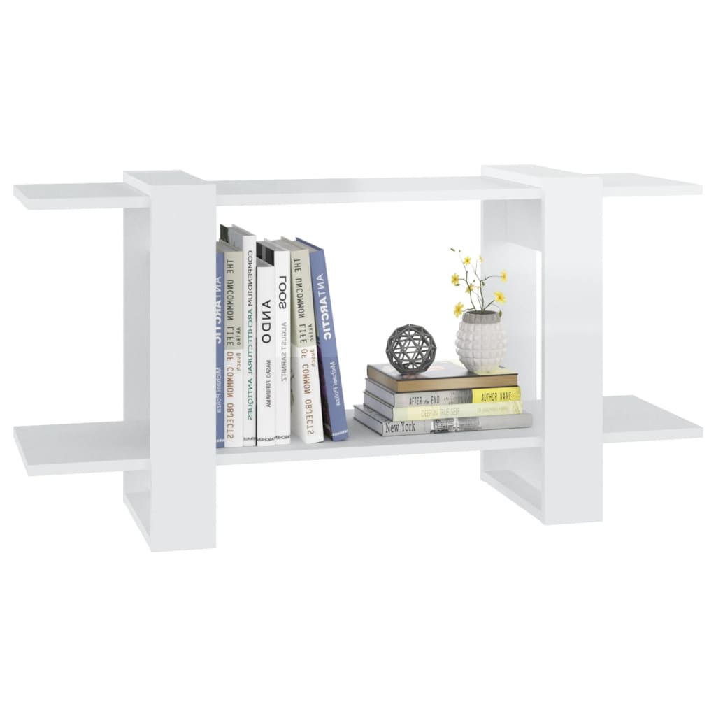 Boekenkast 100X30X51 Cm Bewerkt Hout Hoogglans Wit