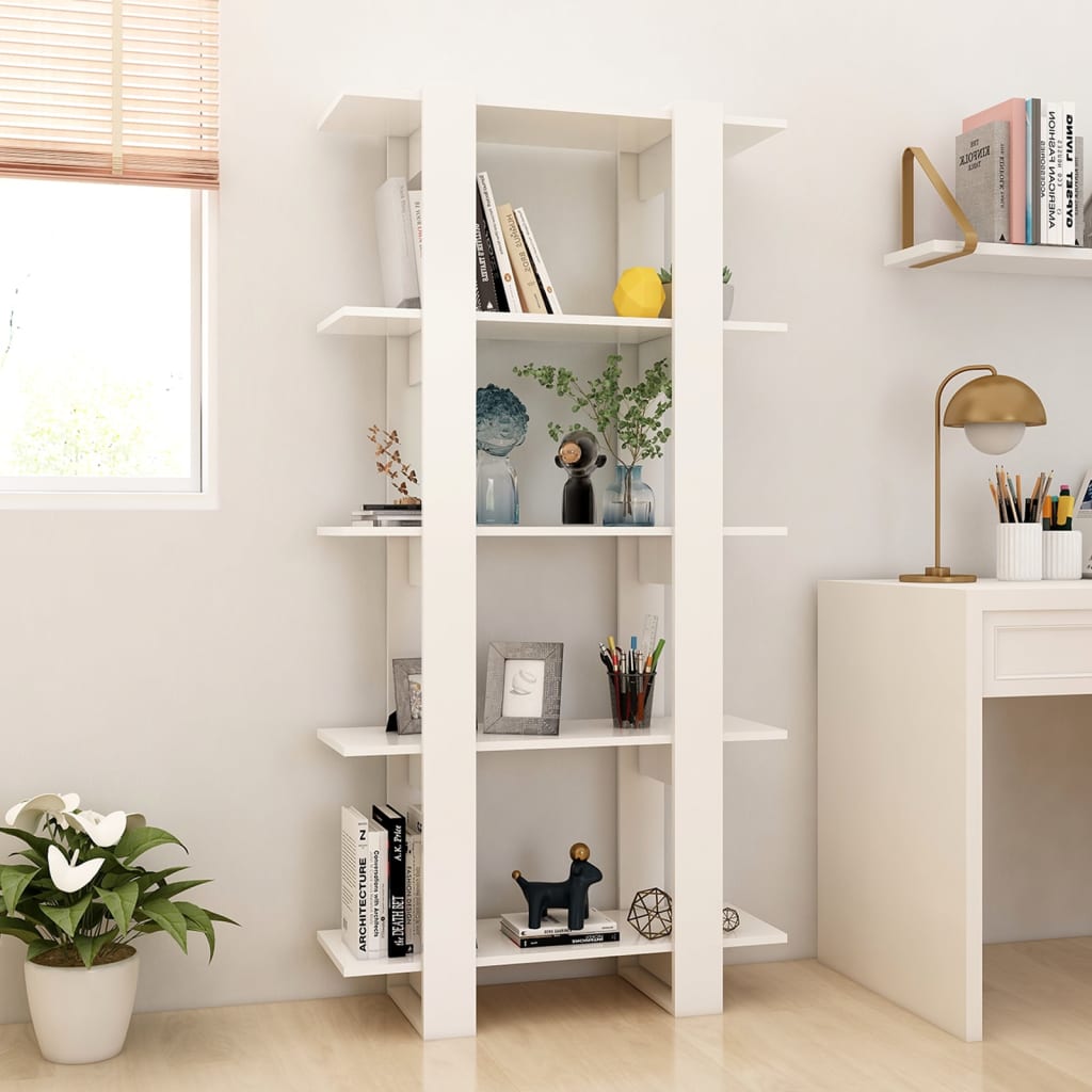 Boekenkast/Kamerscherm 80X30X160 Cm Bewerkt Hout Wit