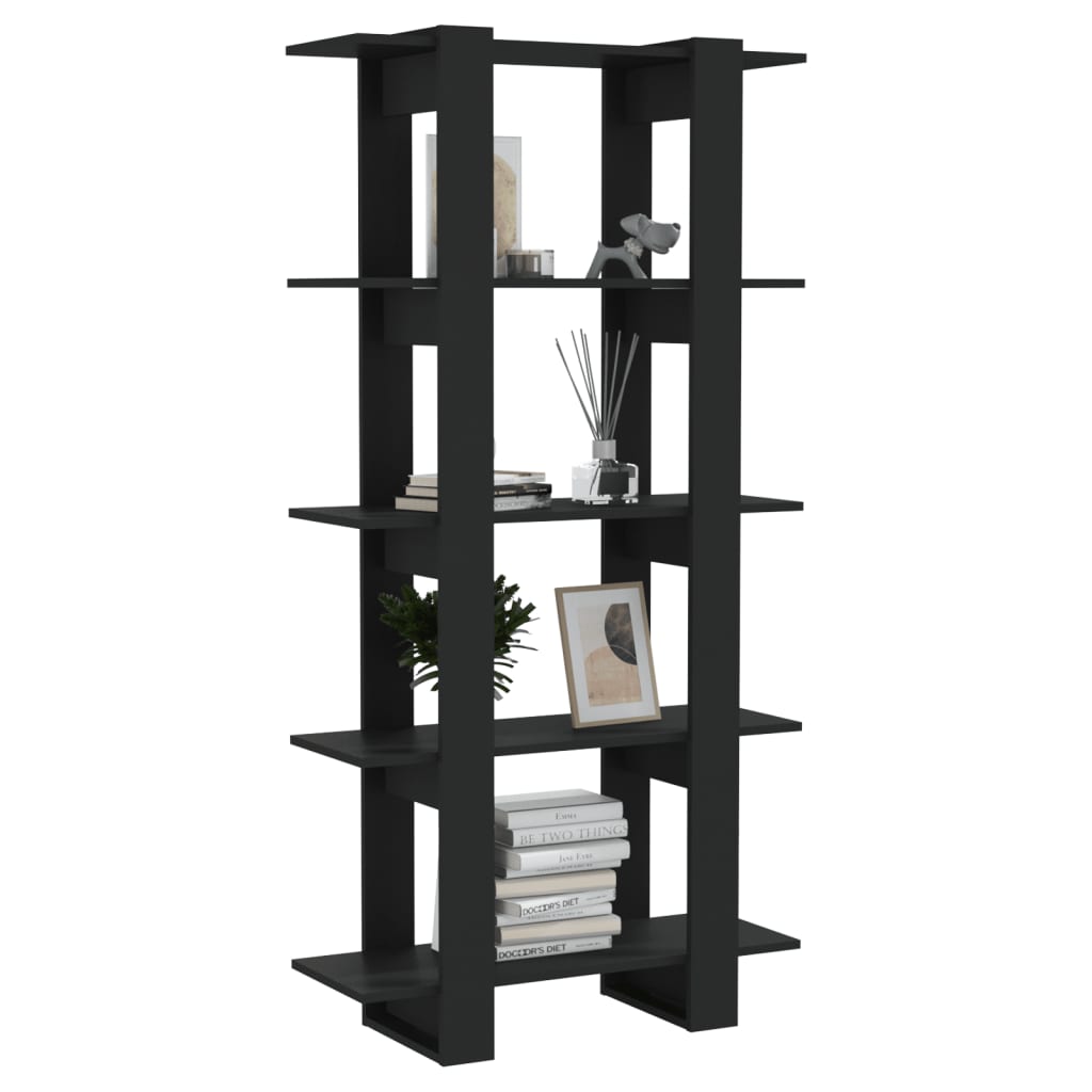 Boekenkast/Kamerscherm 80X30X160 Cm Spaanplaat Zwart