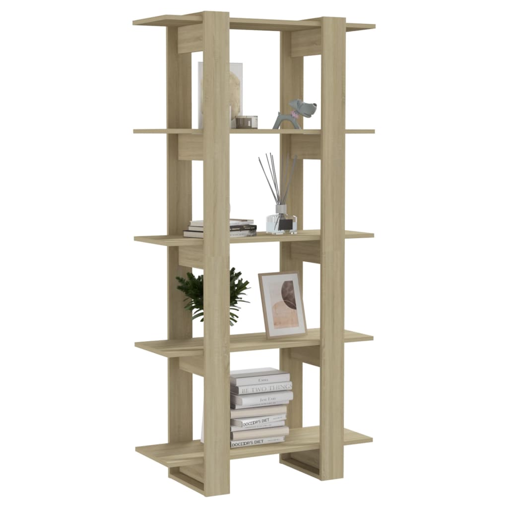 Boekenkast/Kamerscherm 80X30X160 Cm Spaanplaat Sonoma Eiken