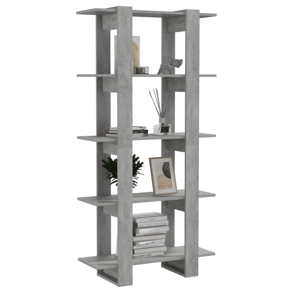 Boekenkast/Kamerscherm 80X30X160 Cm Spaanplaat Betongrijs