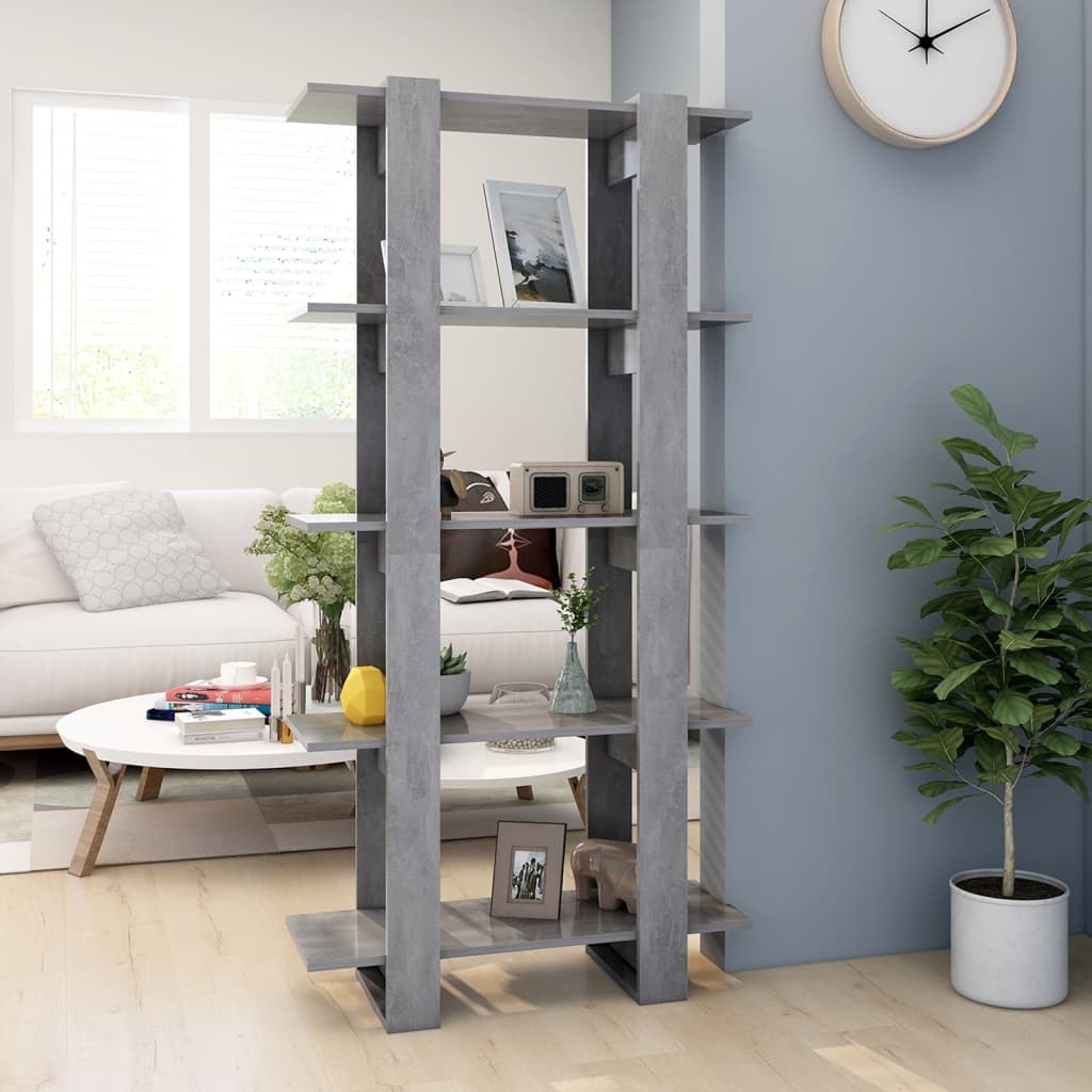 Boekenkast/Kamerscherm 80X30X160 Cm Spaanplaat Betongrijs