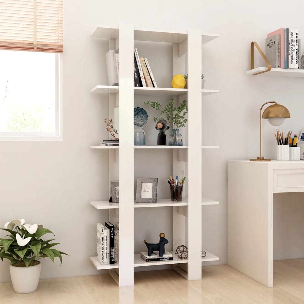 Boekenkast/Kamerscherm 80X30X160 Cm Hoogglans Wit