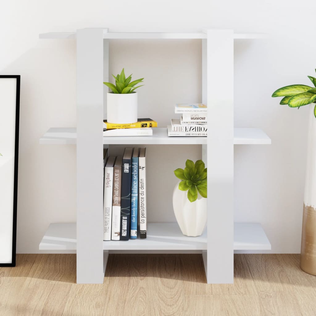 Boekenkast/Kamerscherm 80X30X87 Cm Hoogglans Wit