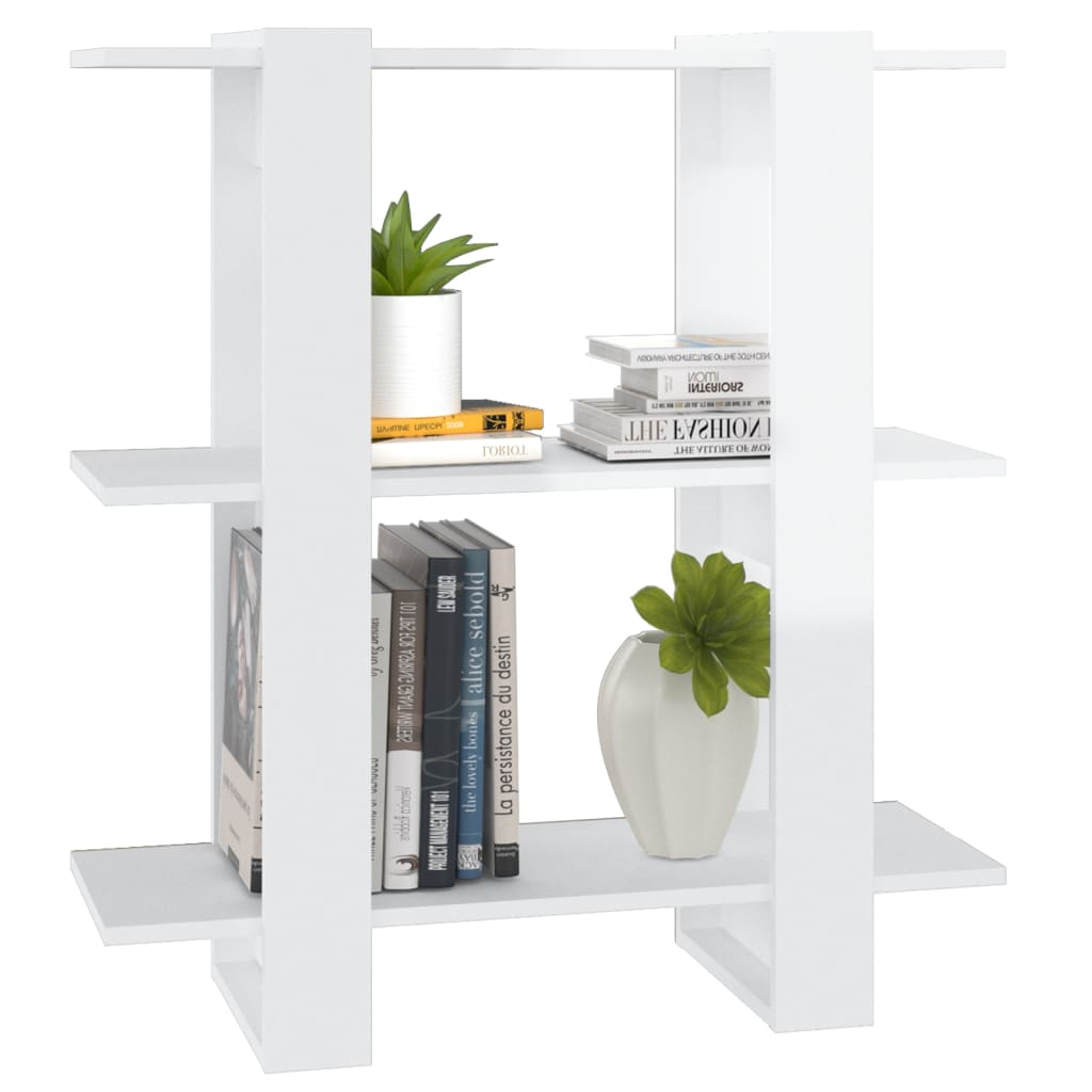 Boekenkast/Kamerscherm 80X30X87 Cm Hoogglans Wit