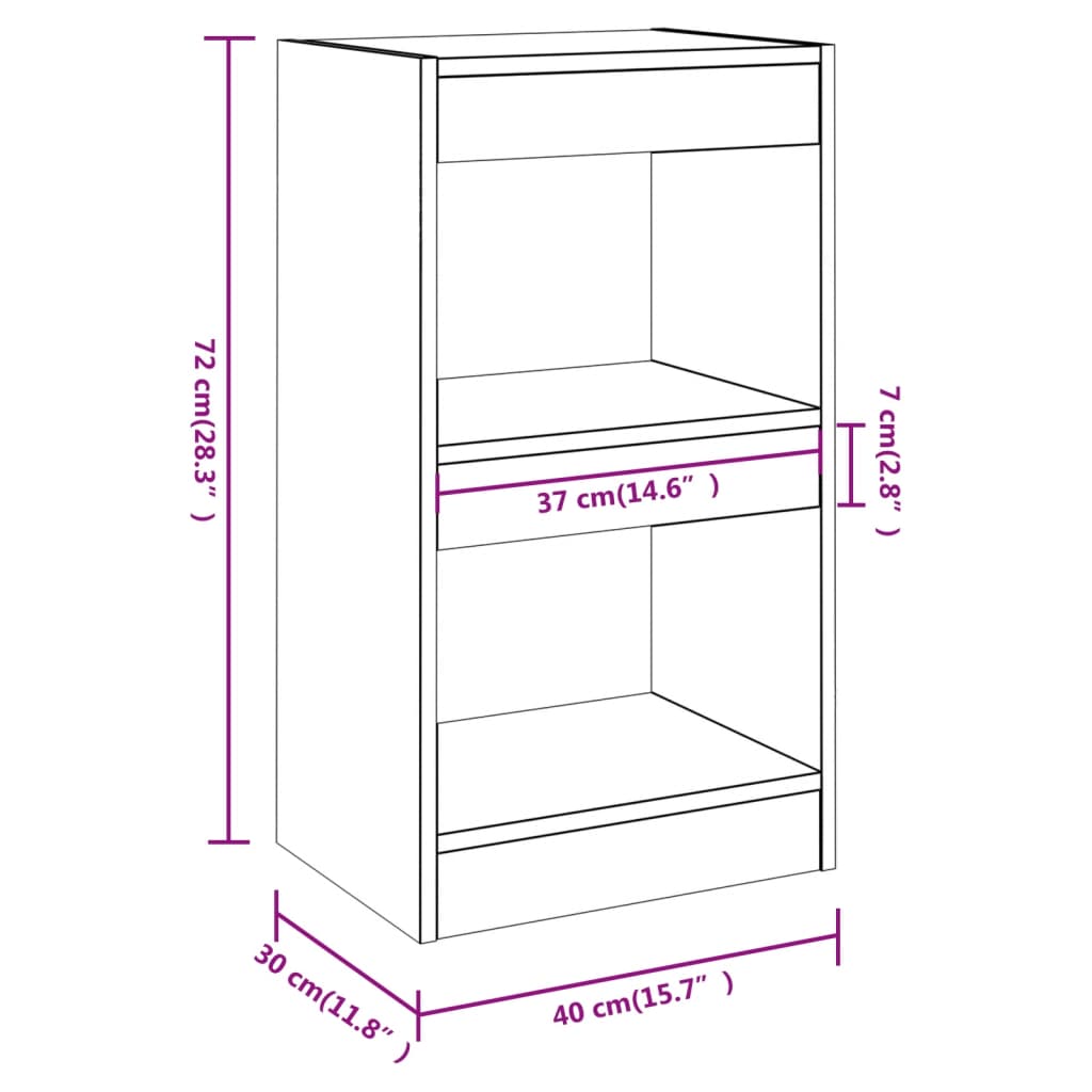Boekenkast/Kamerscherm 40X30X72 Cm Wit