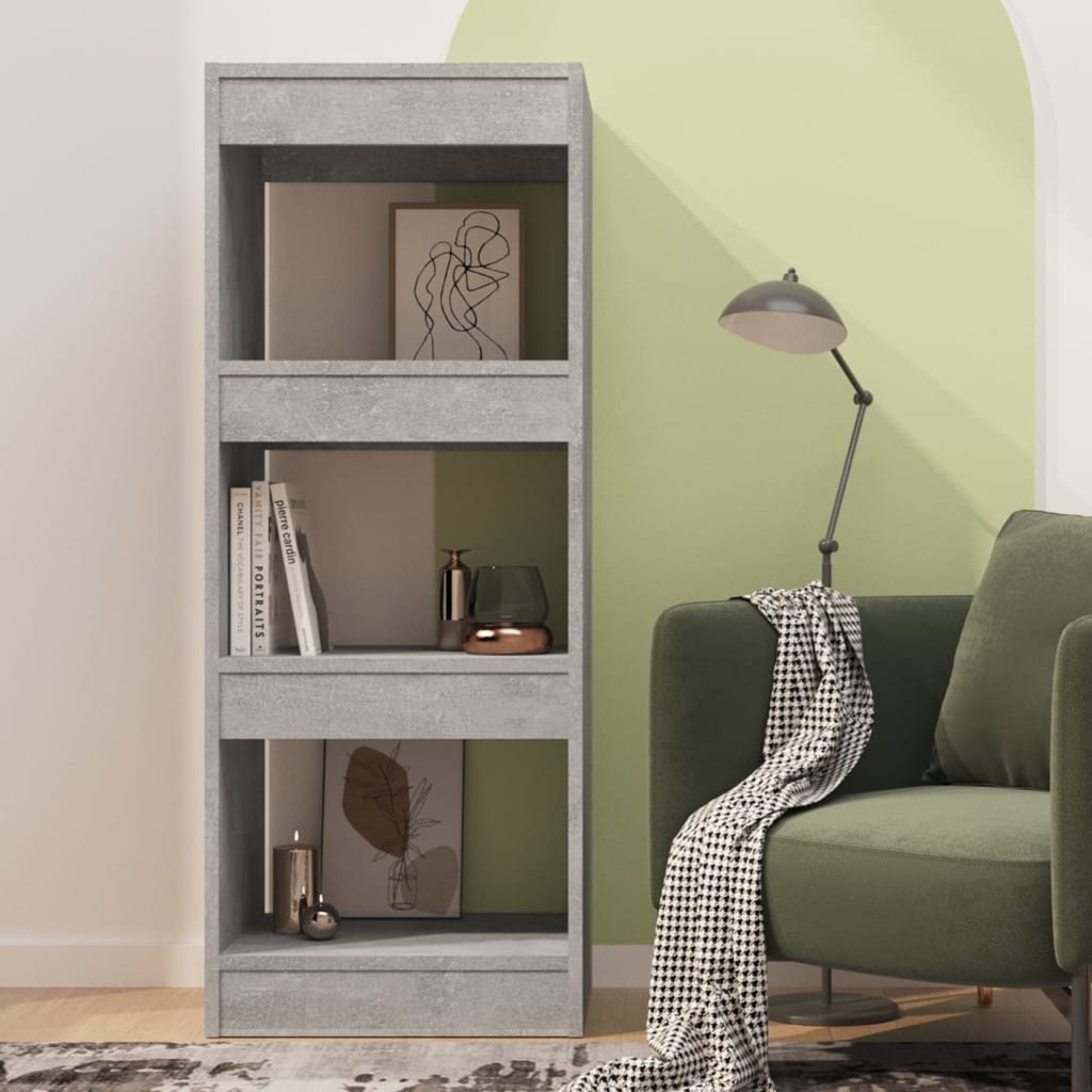 Boekenkast/Kamerscherm 40X30X103 Cm Spaanplaat Betongrijs
