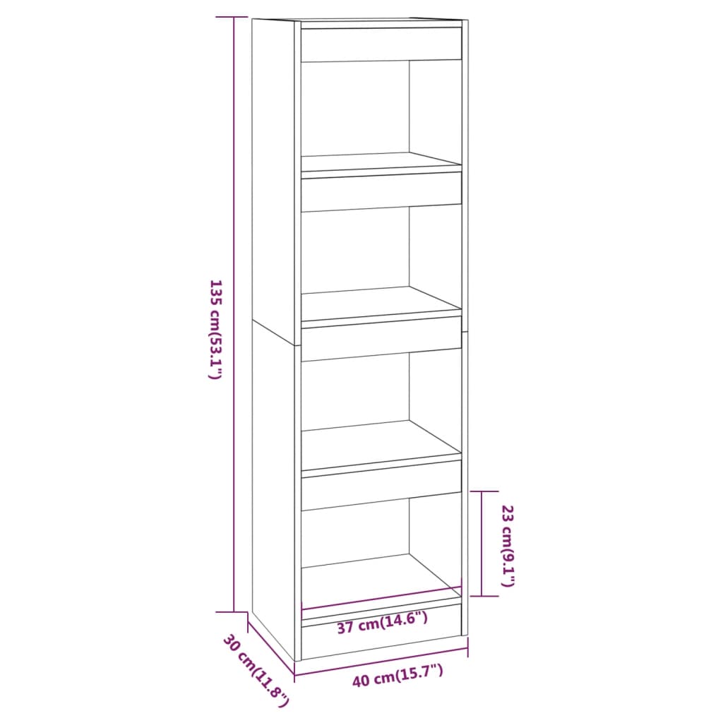 Boekenkast/Kamerscherm 40X30X135 Cm Zwart