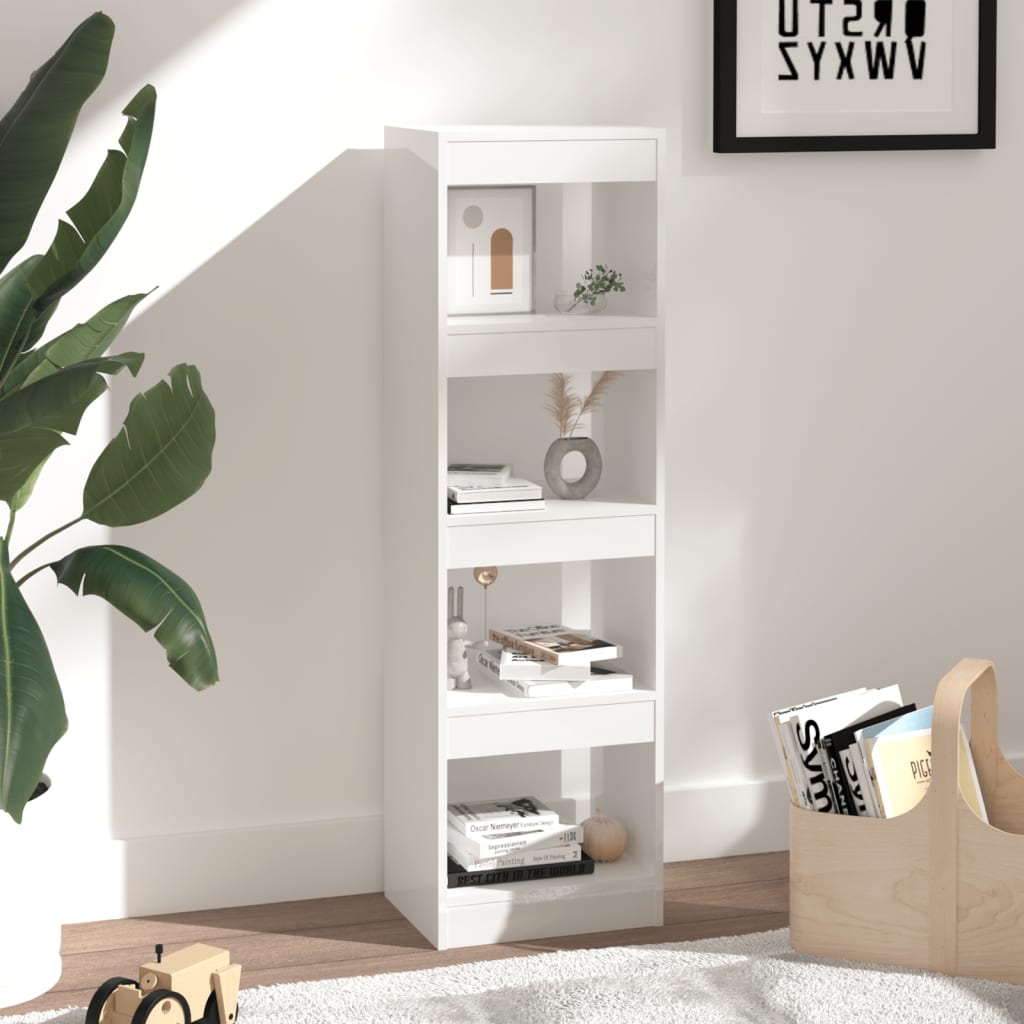 Boekenkast/Kamerscherm 40X30X135 Cm Hoogglans Wit