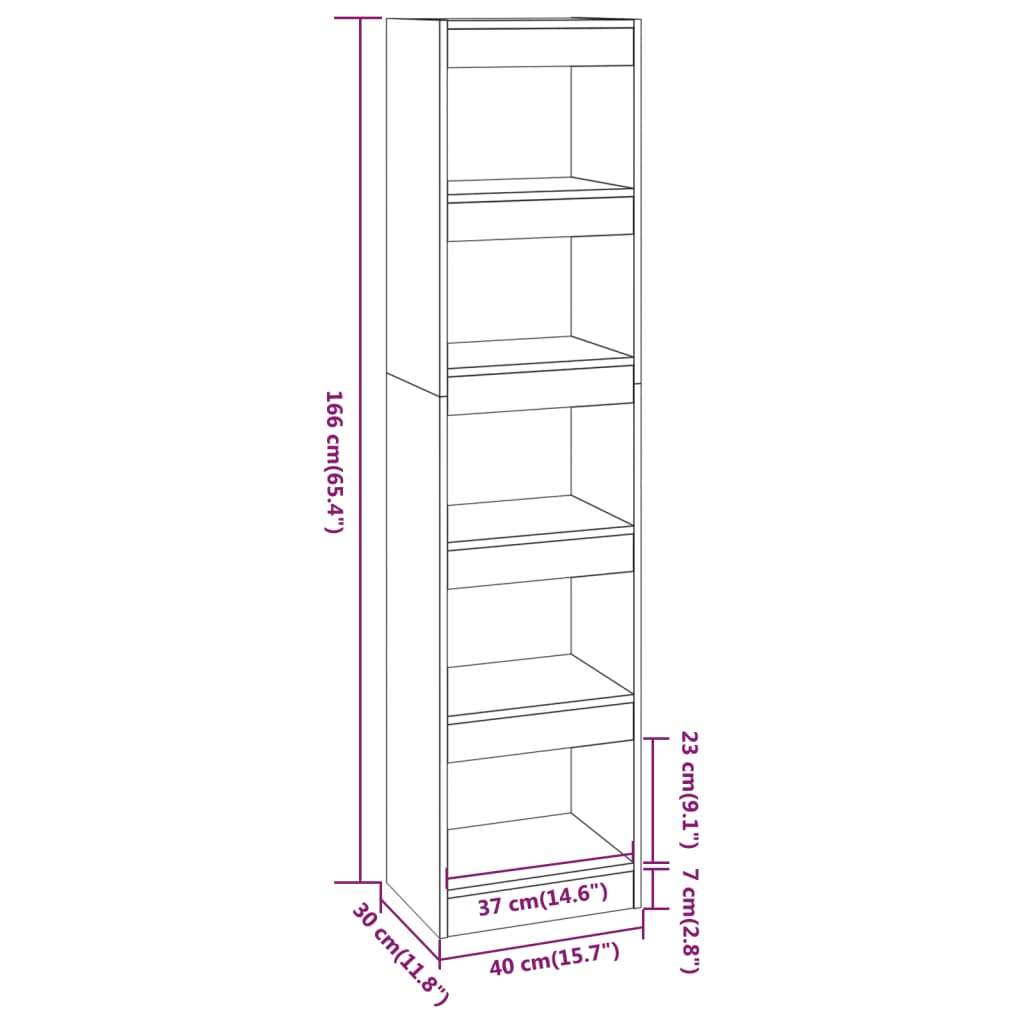 Boekenkast/Kamerscherm 40X30X166 Cm Zwart
