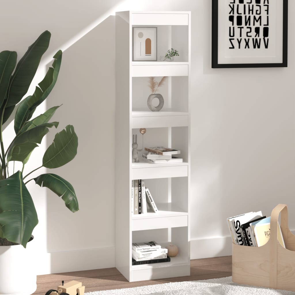 Boekenkast/Kamerscherm 40X30X166 Cm Hoogglans Wit