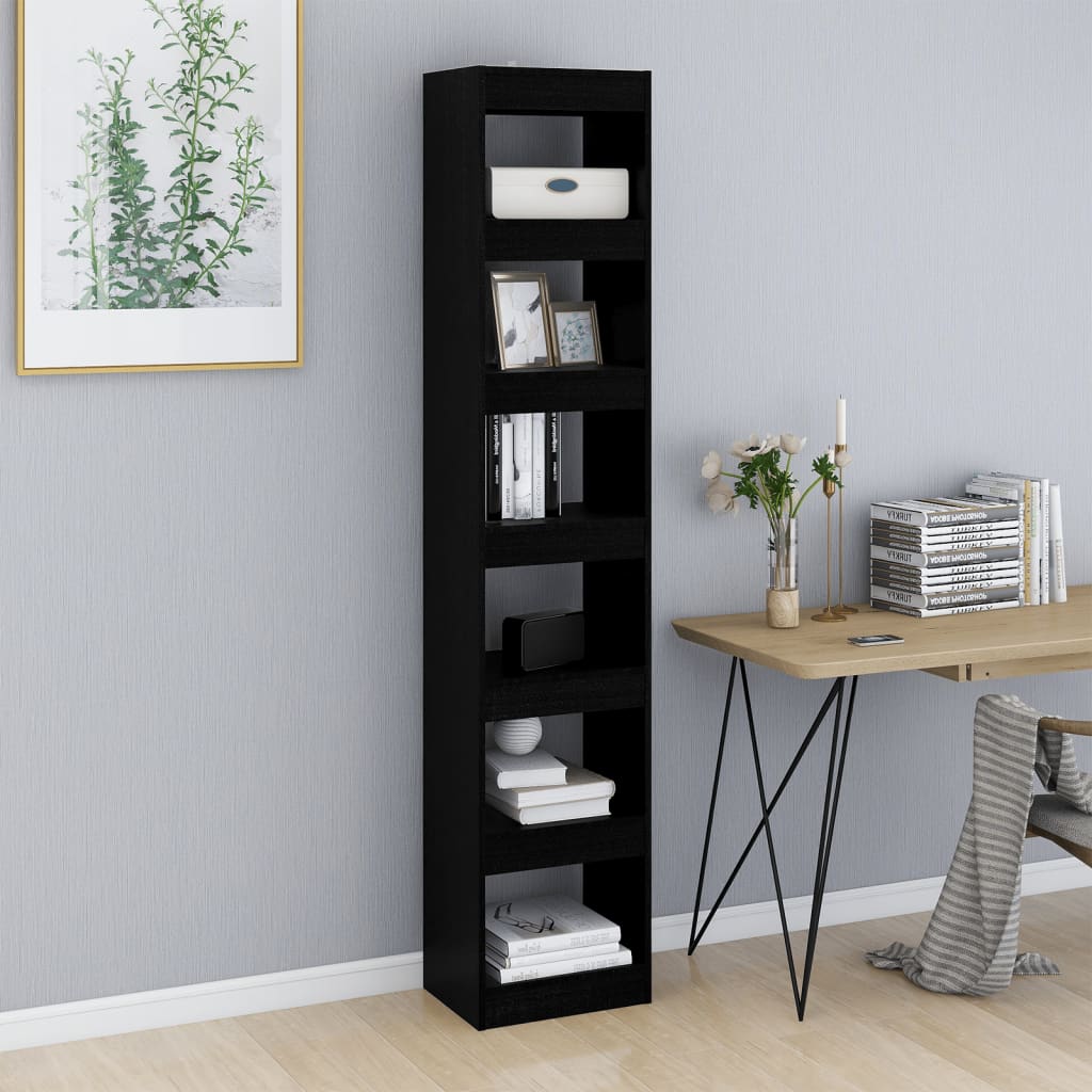 Boekenkast/Kamerscherm 40X30X198 Cm Zwart